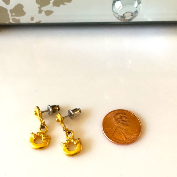 South American Pre-Columbian Gold Drop Earrings - Picture 3 of 3